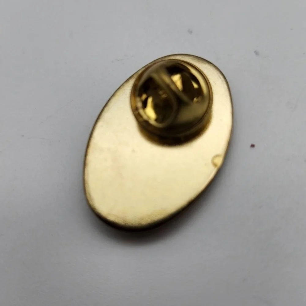 Vintage Victorian Guardian Angel Open Arms Enamel Oval Lapel Pin Religious Gift - Picture 3 of 4